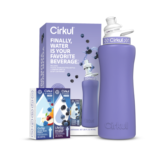32oz. Matte Periwinkle Stainless Steel Bottle Starter Kit R3