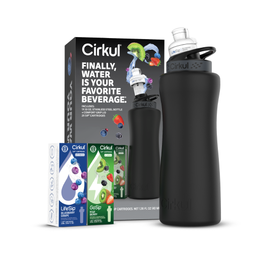 32oz. Matte Black Stainless Steel Bottle Starter Kit E7